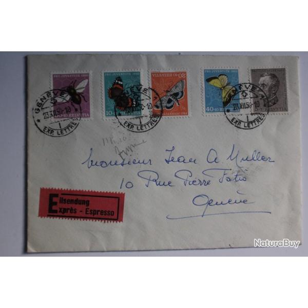 Enveloppe Suisse timbres pro Juventute 1950