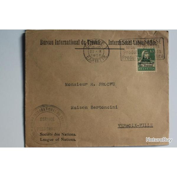 Enveloppe BIT Suisse 1926