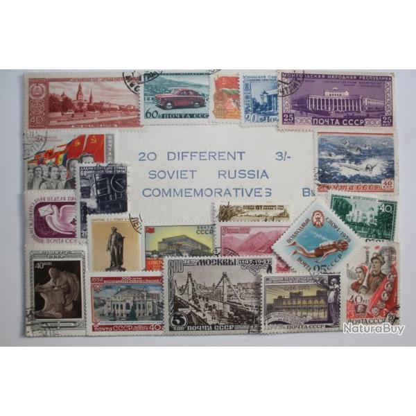 20 Timbre Russie commemoratives 1947-1960