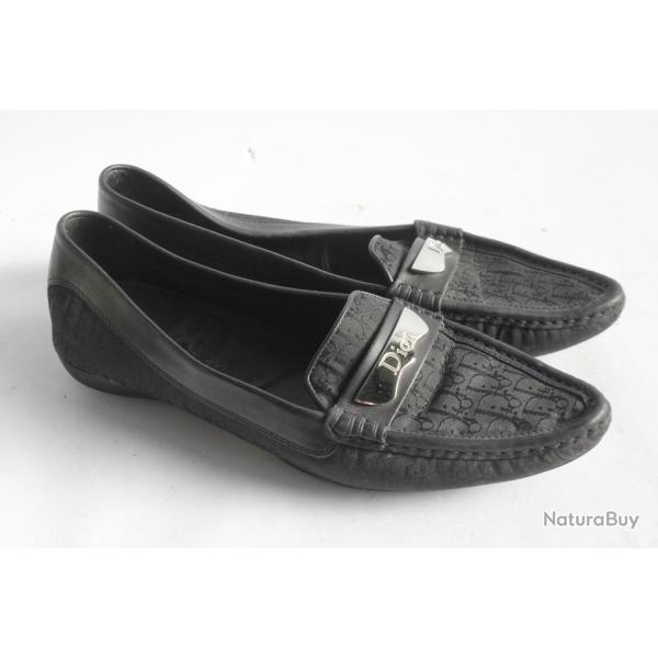 Christian DIOR Mocassins toile monogramme T40