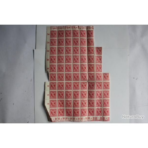 Bloc 75 timbres Allemagne bizone post Deutschland 15 pfenning 1945 neuf