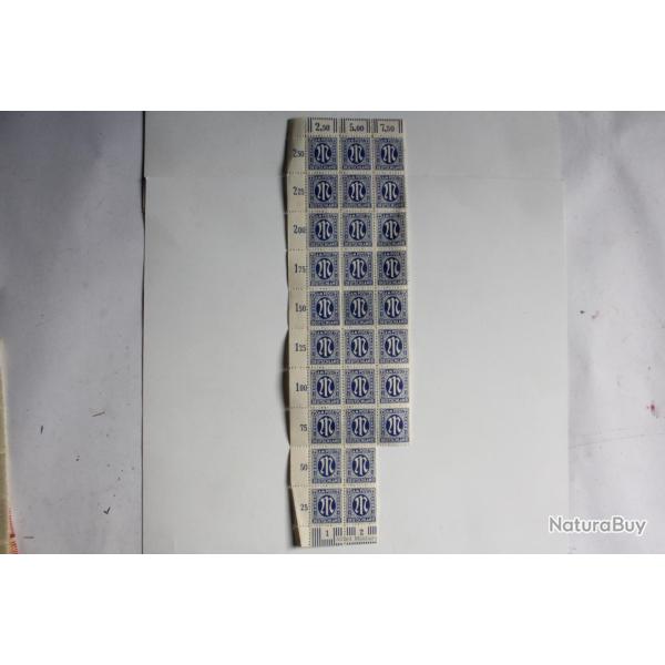 Bloc 28 timbres Allemagne bizone post Deutschland 25 pfenning 1945 neuf