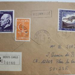 Enveloppe Monaco de monte Carlo à Suisse recommander 1980