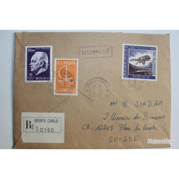 Enveloppe Monaco de monte Carlo � Suisse recommander 1980