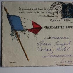 Carte Lettre rapide Fleurs de France 1920