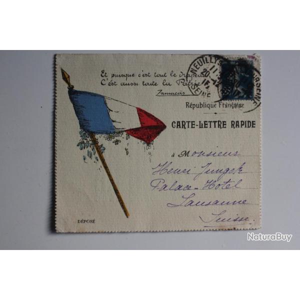 Carte Lettre rapide Fleurs de France 1920