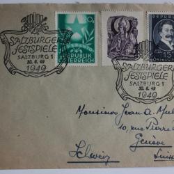 Enveloppe Autriche Salzburger Festspiele 1949