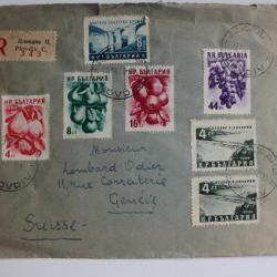 Enveloppe Bulgarie de Plovdiv pour Genève 1956