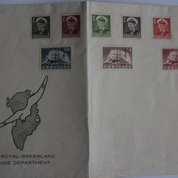 Enveloppe the royal Greenland avec timbres Groenland 1950