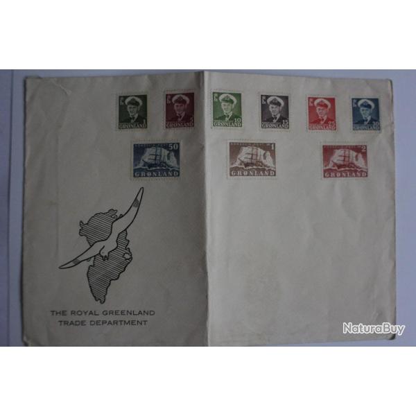 Enveloppe the royal Greenland avec timbres Groenland 1950