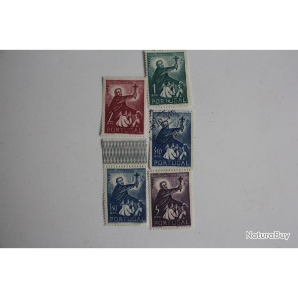 Timbres Portugal 4e centenaire mort de saint Fran�ois Xavier 1952 neufs