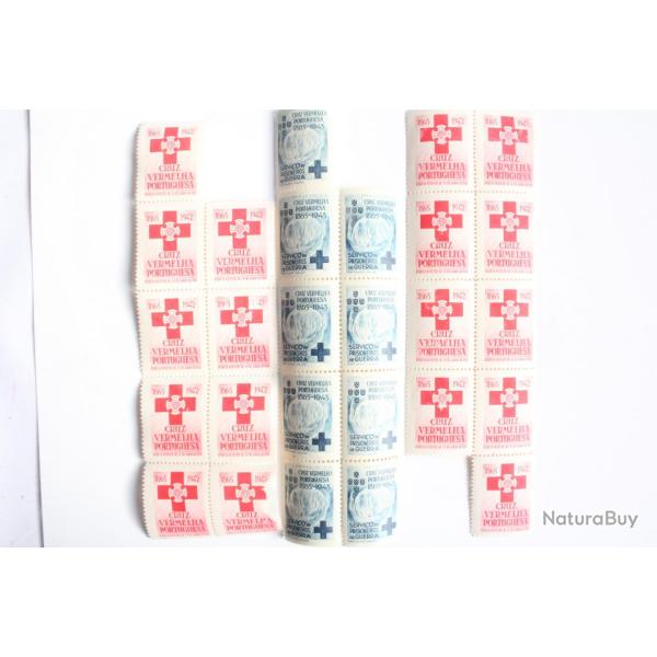 Lot Vignettes Portugal croix rouge cruz vermelha 1942-1943 neuves