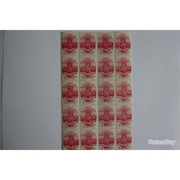Feuille Vignettes Portugal croix rouge 1940 neuves