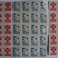 Lot Vignettes Portugal croix rouge cruz vermelha 1942 neuves