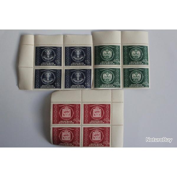Timbres Autriche Bloc x4 1949 UPU neufs