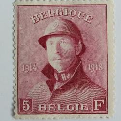 Timbre Belgique Albert 1er 1919 neuf