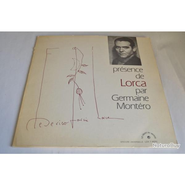 Vinyle 33T Chanson Poeme  Germaine Montero ?- Pr�sence De Lorca