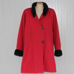 YVES SAINT LAURENT Fourrure Manteau rouge T44