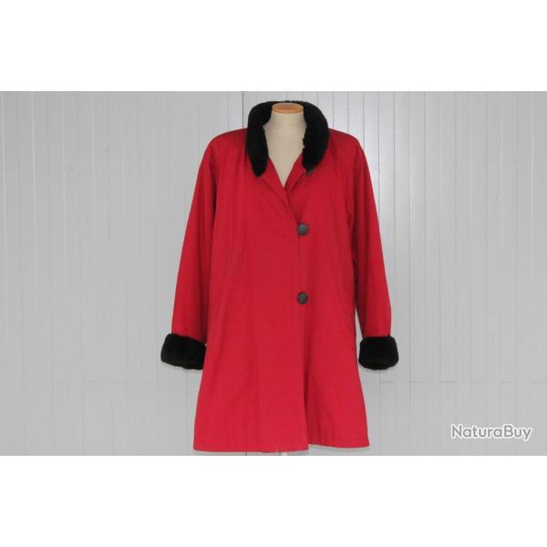 YVES SAINT LAURENT Fourrure Manteau rouge T44