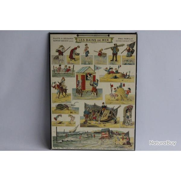 Planche Sujets � d�couper Les Bains de Mer Pro Familia