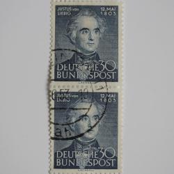 Timbre Allemagne Fédérale Justus von Liebig 1953 paire