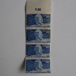 Timbres Allemagne Bizone se tenant X4 anniversaire UPU 1949