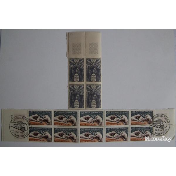 Timbres France Blocs 1951 et 1966 journ�e du timbre