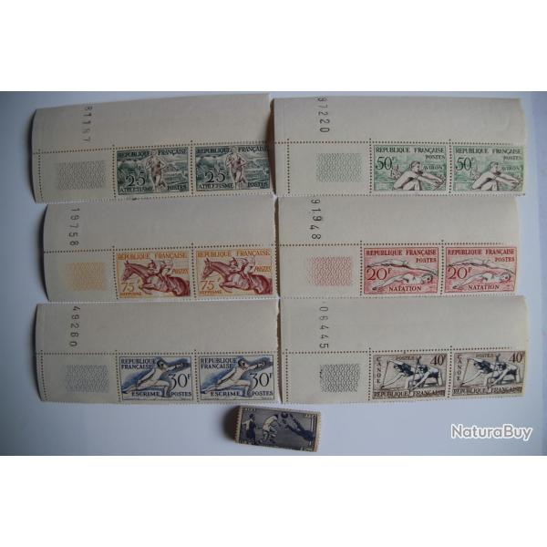 Timbres France sport 1938-1953 neufs Jeux Olympiques Football