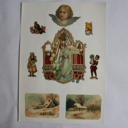 Images chromos gaufrés découpés Angelots 1890