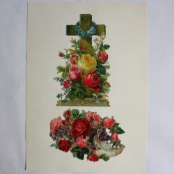 Images chromos gaufrés découpés Fleurs 1890