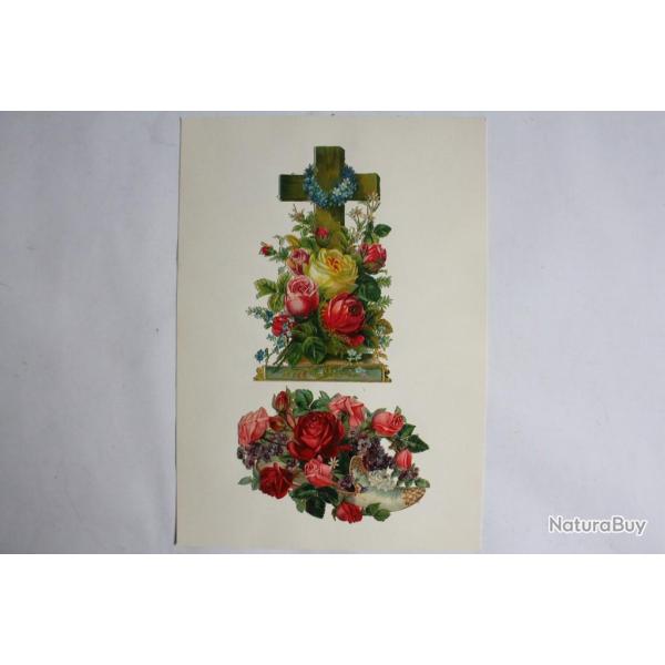 Images chromos gaufr�s d�coup�s Fleurs 1890