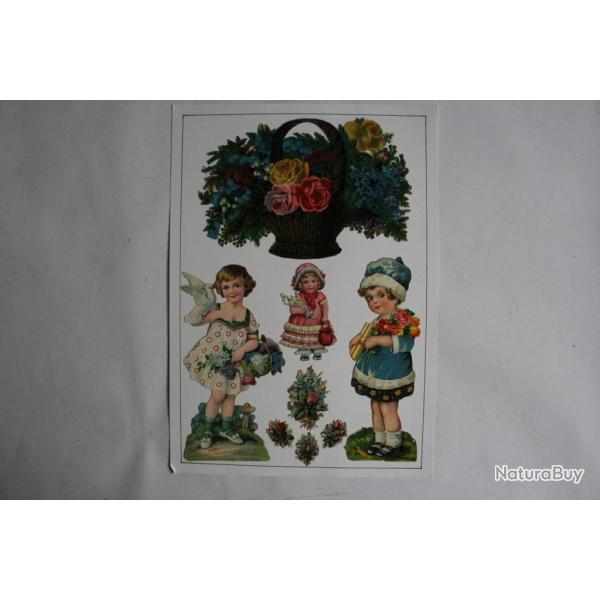 Images chromos gaufr�s d�coup�s Fillettes 1890