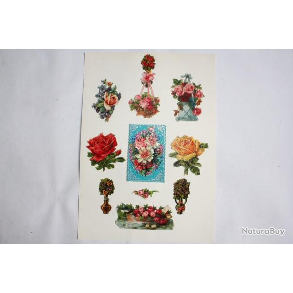 Images chromos gaufr�s d�coup�s Roses 1890