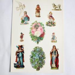 Images chromos gaufrés découpés Personnages Duchesse 1890