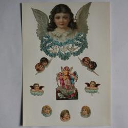 Images chromos gaufrés découpés Angelots 1890