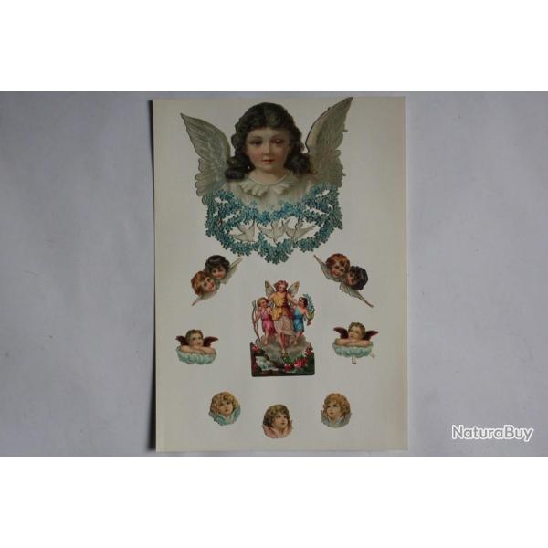 Images chromos gaufr�s d�coup�s Angelots 1890