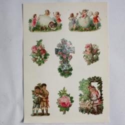 Images chromos gaufrés découpés Angelots 1890