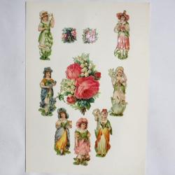 Images chromos gaufrés découpés Femmes 1890