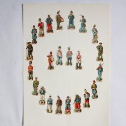 Images chromos gaufrés découpés Personnages militaires Soldats 1890