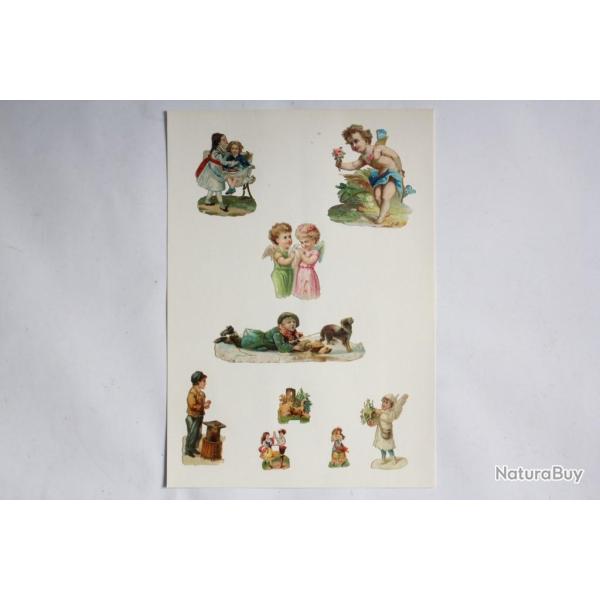Images chromos gaufr�s d�coup�s Angelots Enfants 1890