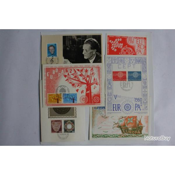 Lot de 10 Cartes Maximum Suisse Europa 1960-1985