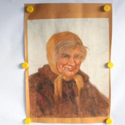 Pastel Mihajlo Timcisin Grand mère au foulard