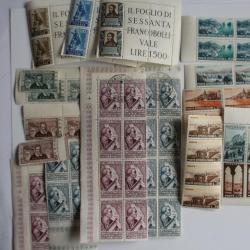Timbres Italie 1953-1954 bloc x4 neufs