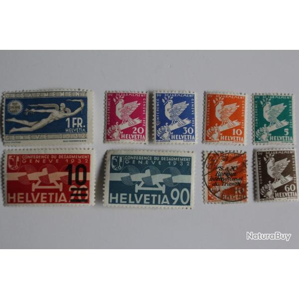 Timbres Suisse 1932 conf�rence du d�sarmement neufs sur charni�re