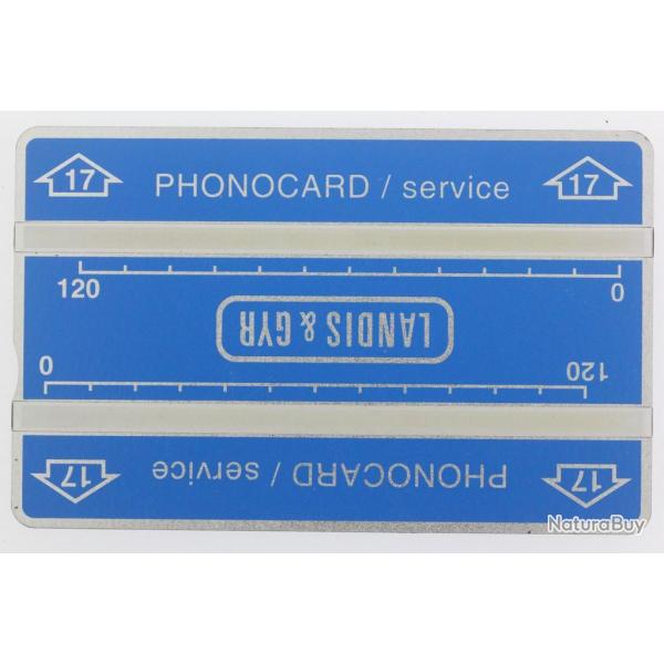T�l�carte de service Phonocard 17 Landis & Gyr 106K Maroc 1991