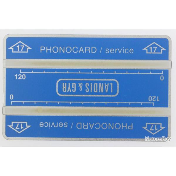 T�l�carte de service Phonocard 17 Landis & Gyr 106K Maroc 1991