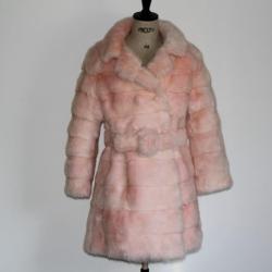 Manteau fourrure Vison rose