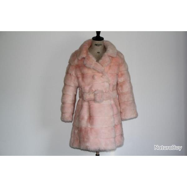 Manteau fourrure Vison rose