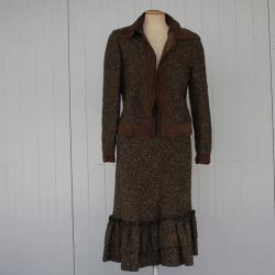 ARASA MORELLI Couture Tailleur femme laine et daim T40