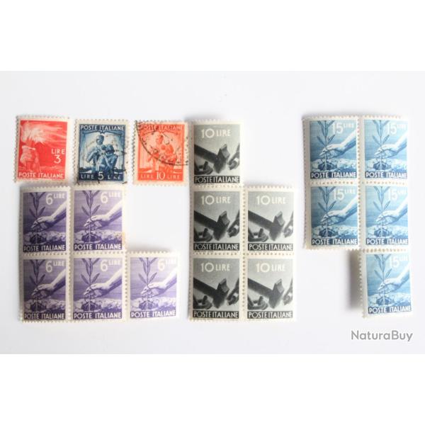 Timbres Italie s�rie courante 1945-1948 neufs et oblit�r�s